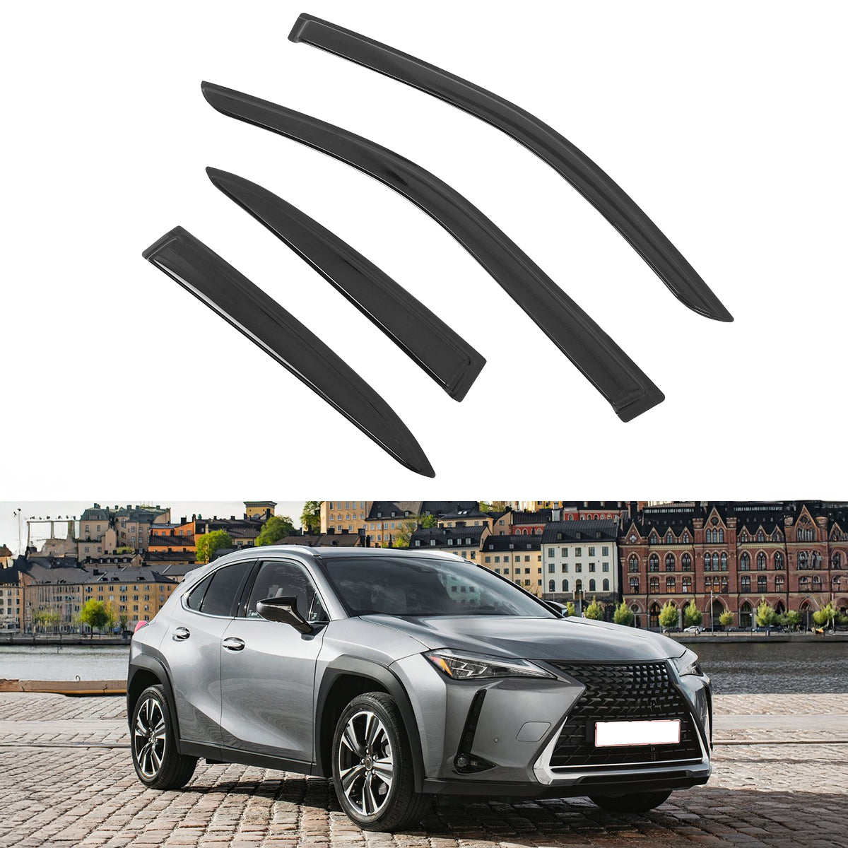 2019-2025 Lexus UX-Series 4PCS Tape on Window Visors Vent Rain Guards