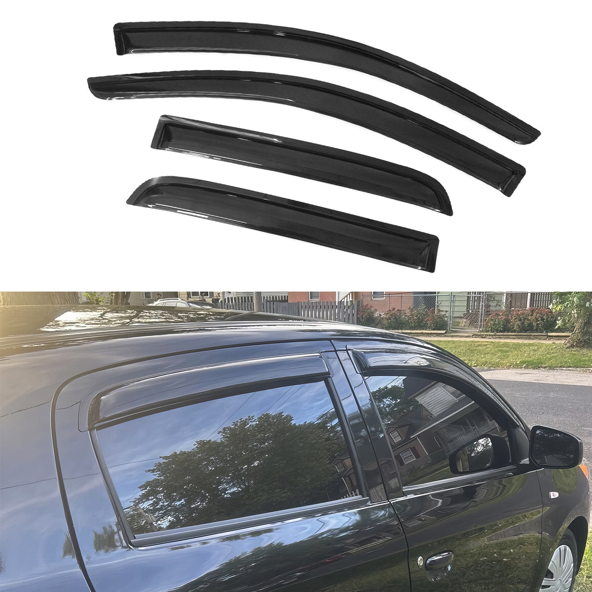 2014-2024 Mitsubishi Mirage Hatchback Window Visors 4Pc Set