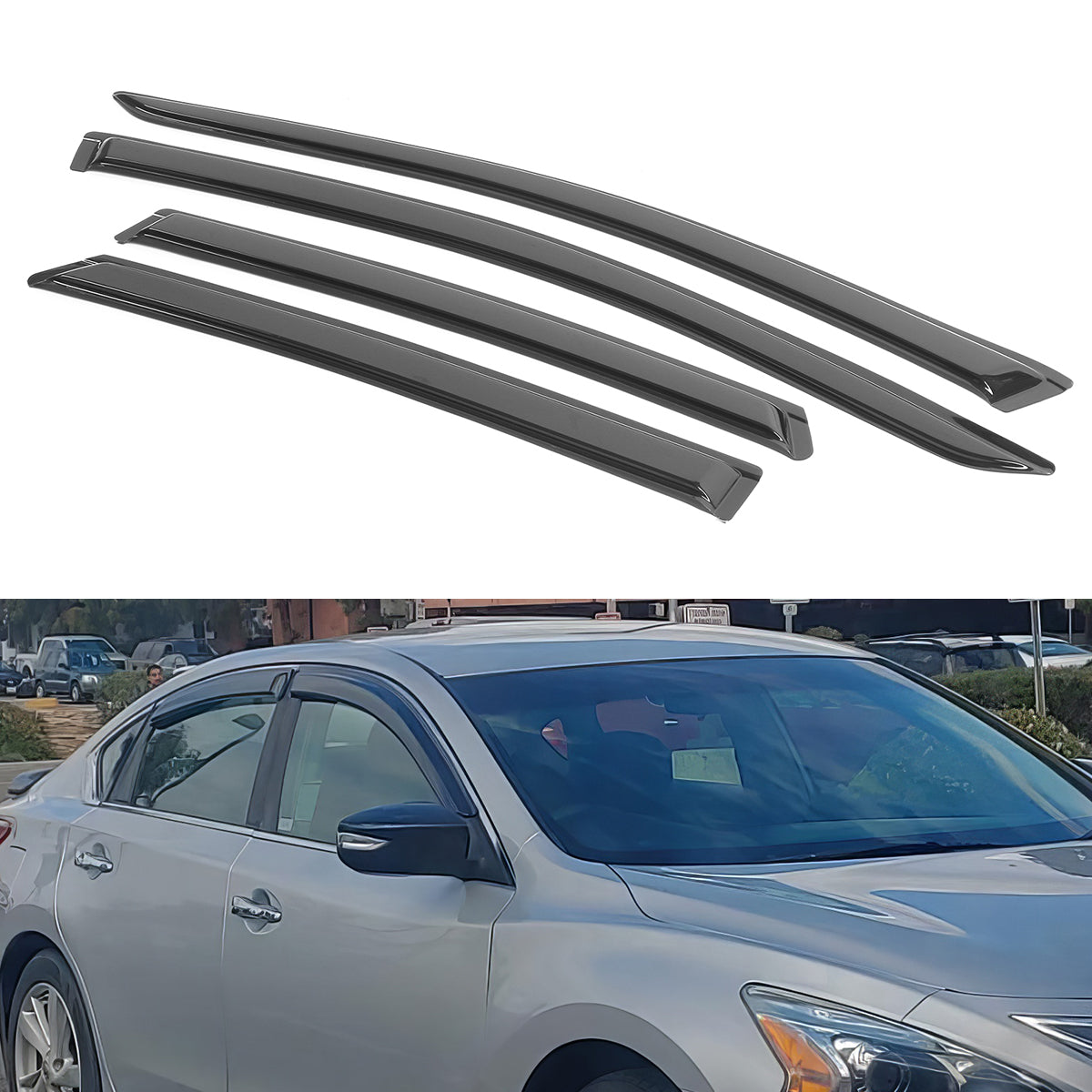 2013-2018 Nissan Altma Sedan Tape on Window Visor Rain Guard Acrylic