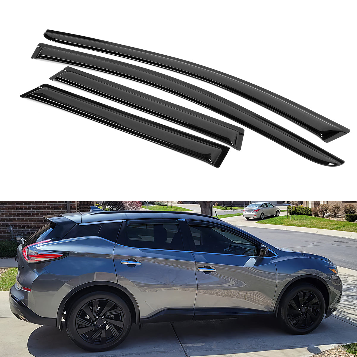 2015-2024 Nissan Murano Tape On Window Visors Rain Guard 4PC