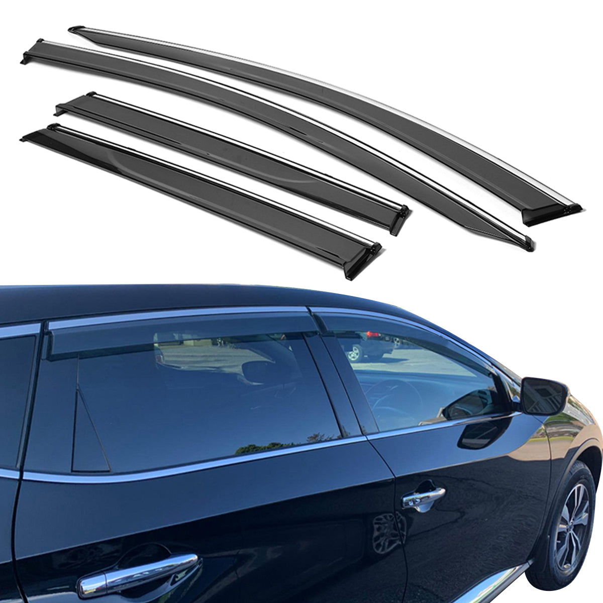 2015-2024 Nissan Murano Tape On Window Visors Rain Guard 4PC