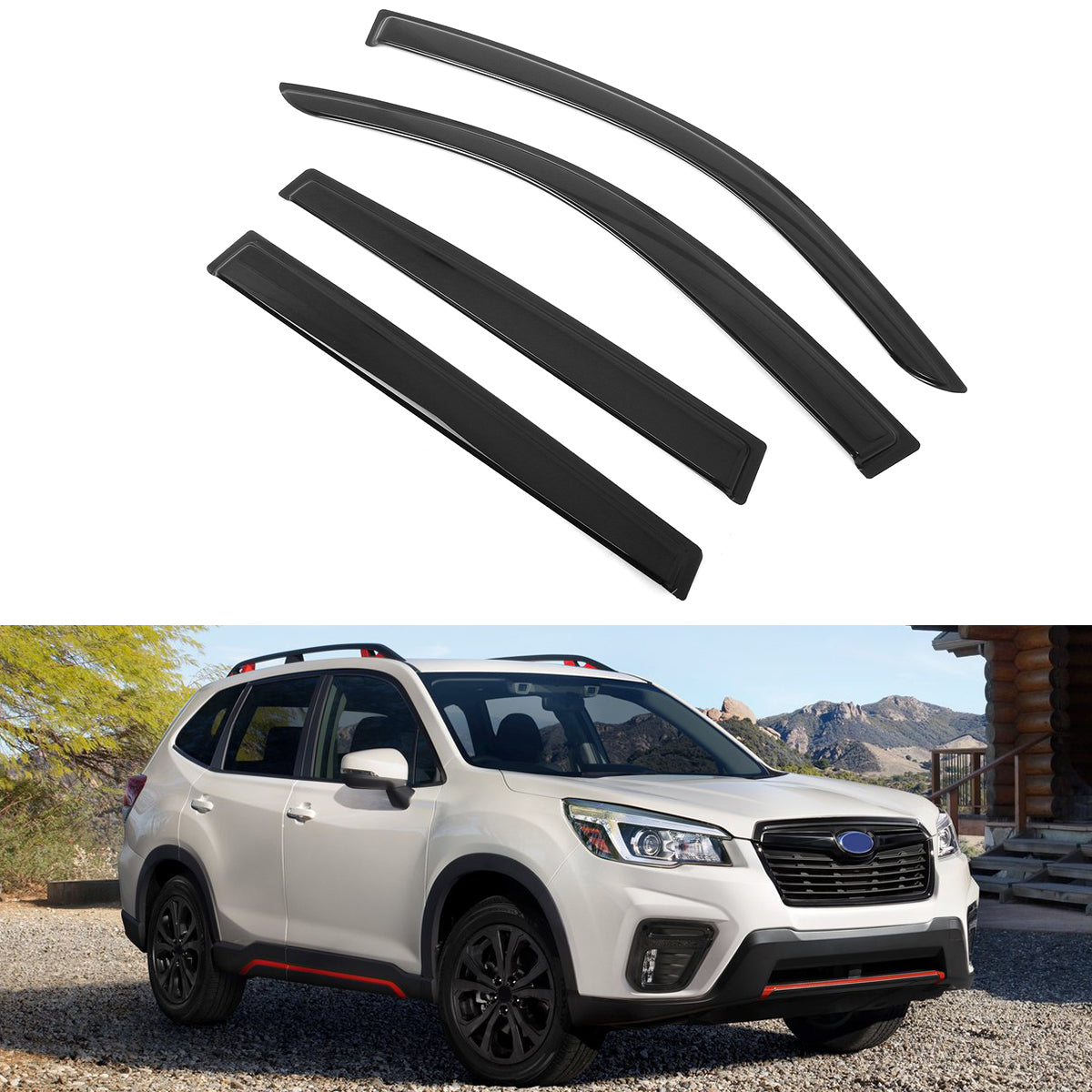 2019-2024 Subaru Forester 4PCS Tape on Window Visors Vent Rain Guards