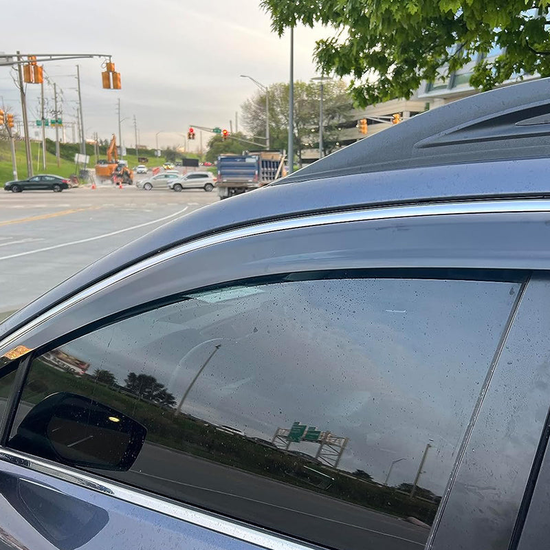 2015-2019 Subaru Outback Polycarbonate Window Visor W/ Chrome Trim 4PC