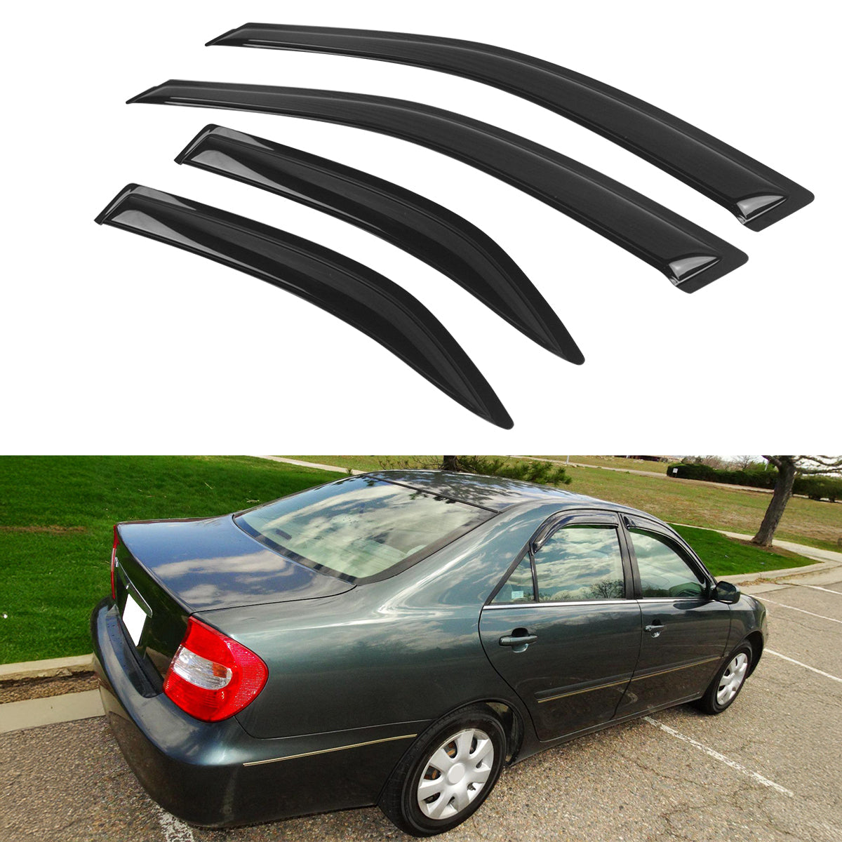 2002-2006 Toyota Camry Slim Style Smoke Visor Window Guard Acrylic