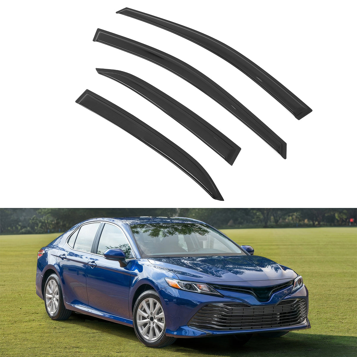 2018-2024 Toyota Camry 4PCS Tape on Window Visors Vent Rain Sun Guards