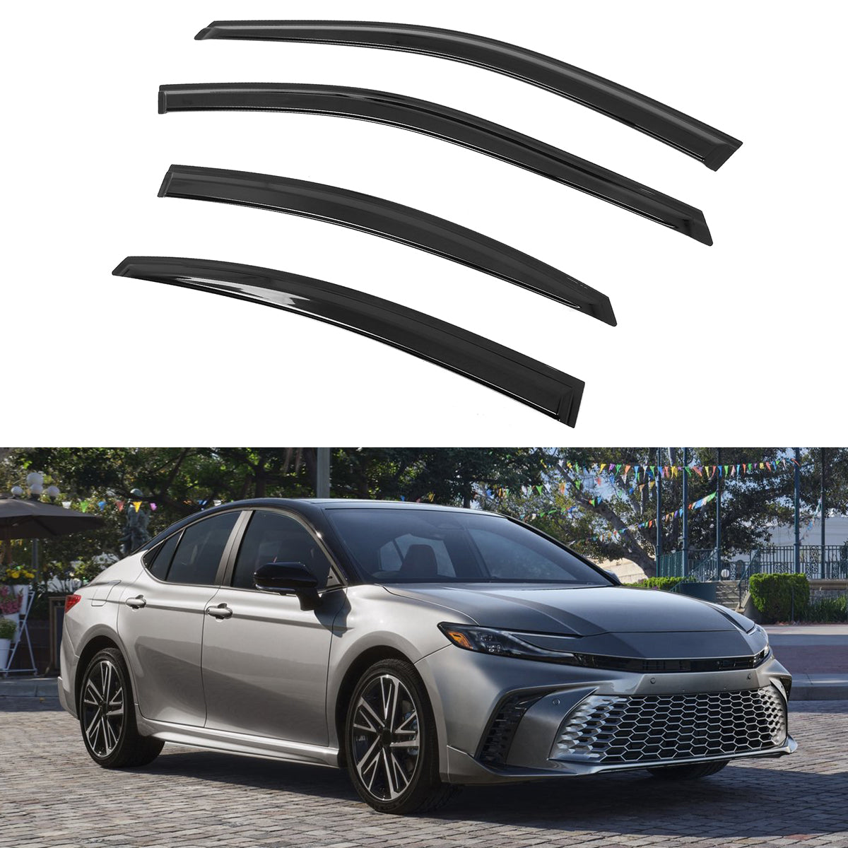 2025 Toyota Camry 4PCS Tape on Window Visors Vent Rain Sun Wind Guards