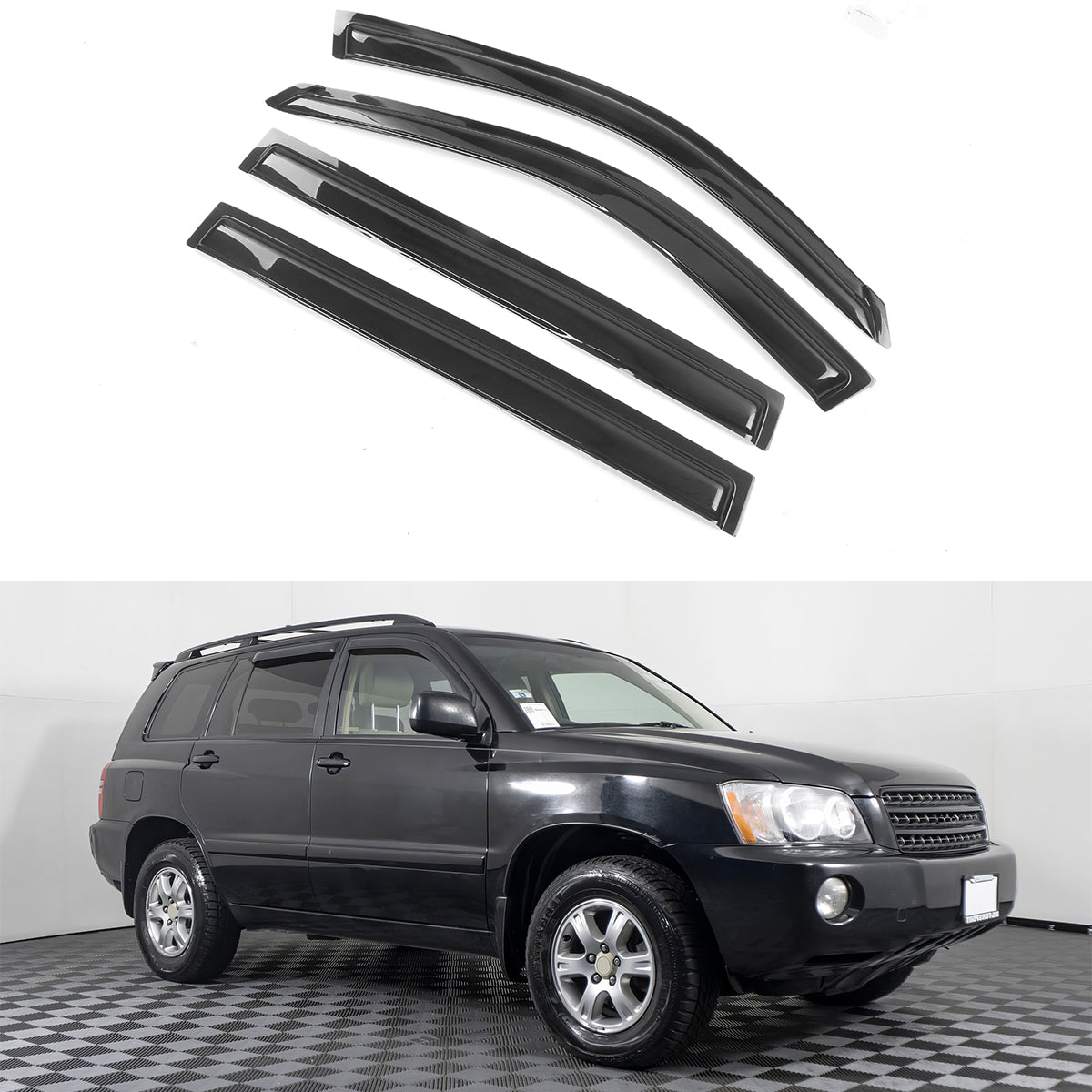 2001-2007 Toyota Highlander Slim Style Smoke Visor Window Vent Acrylic
