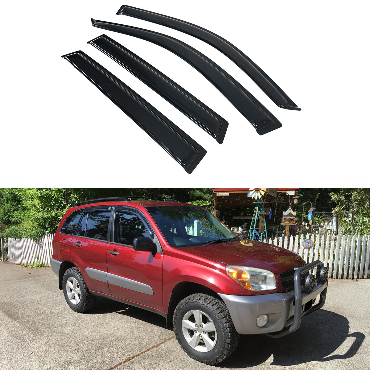 2001-2005 Toyota RAV4 4Pc Set Visor Windows Acrylic