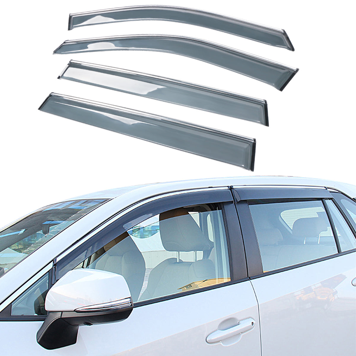 2019-2023 Toyota RAV4 Acrylic 4PC Window Visors Tape On Rain Guard
