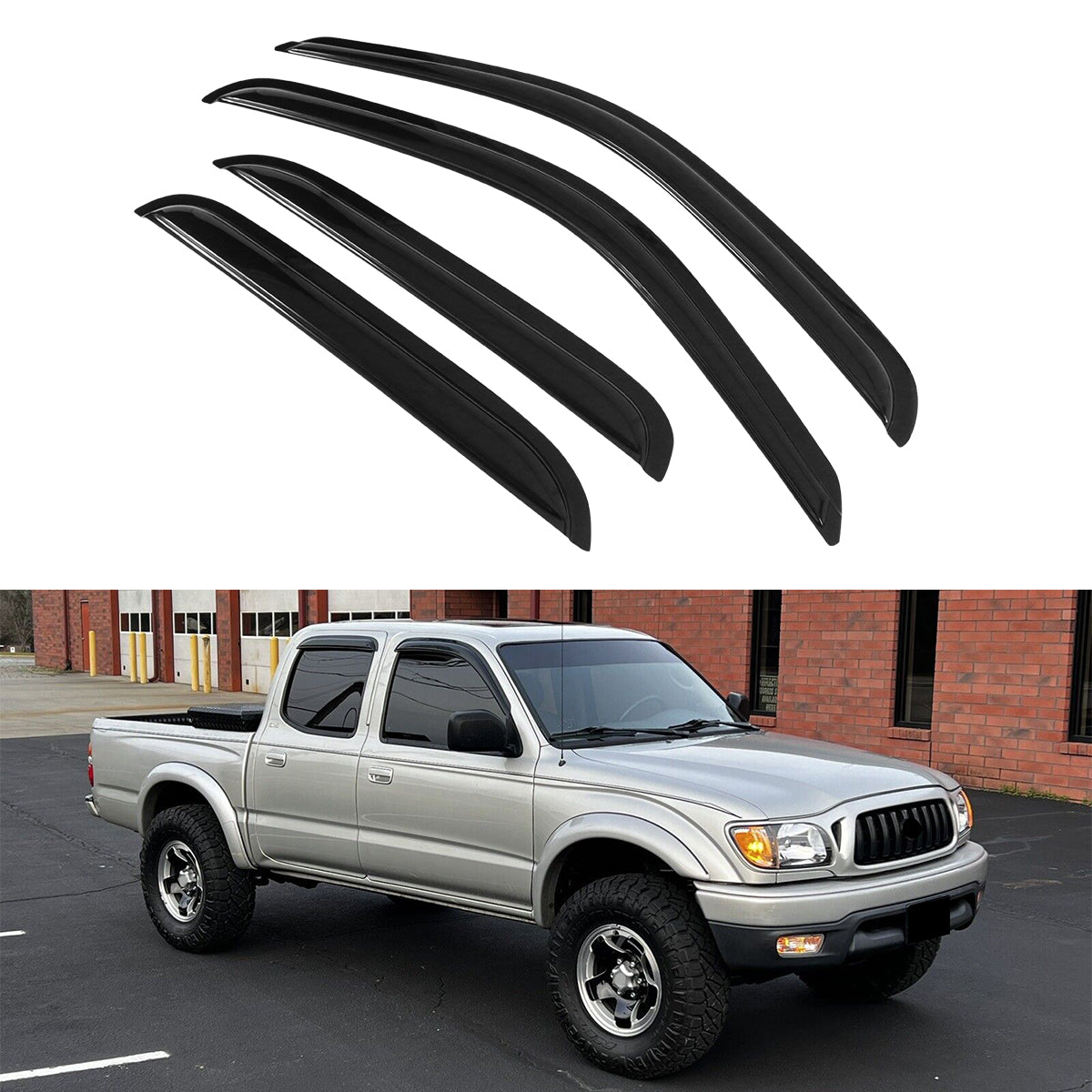 2001-2004 Toyota Tacoma Slim Style Smoke Visor Window Guard Acrylic