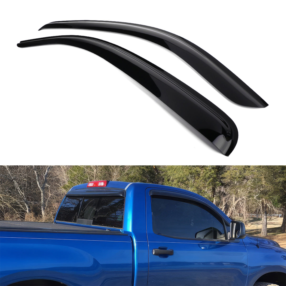 2007-2017 Toyota Tundra Standard Cab Slim Style Acrylic Visor Windows