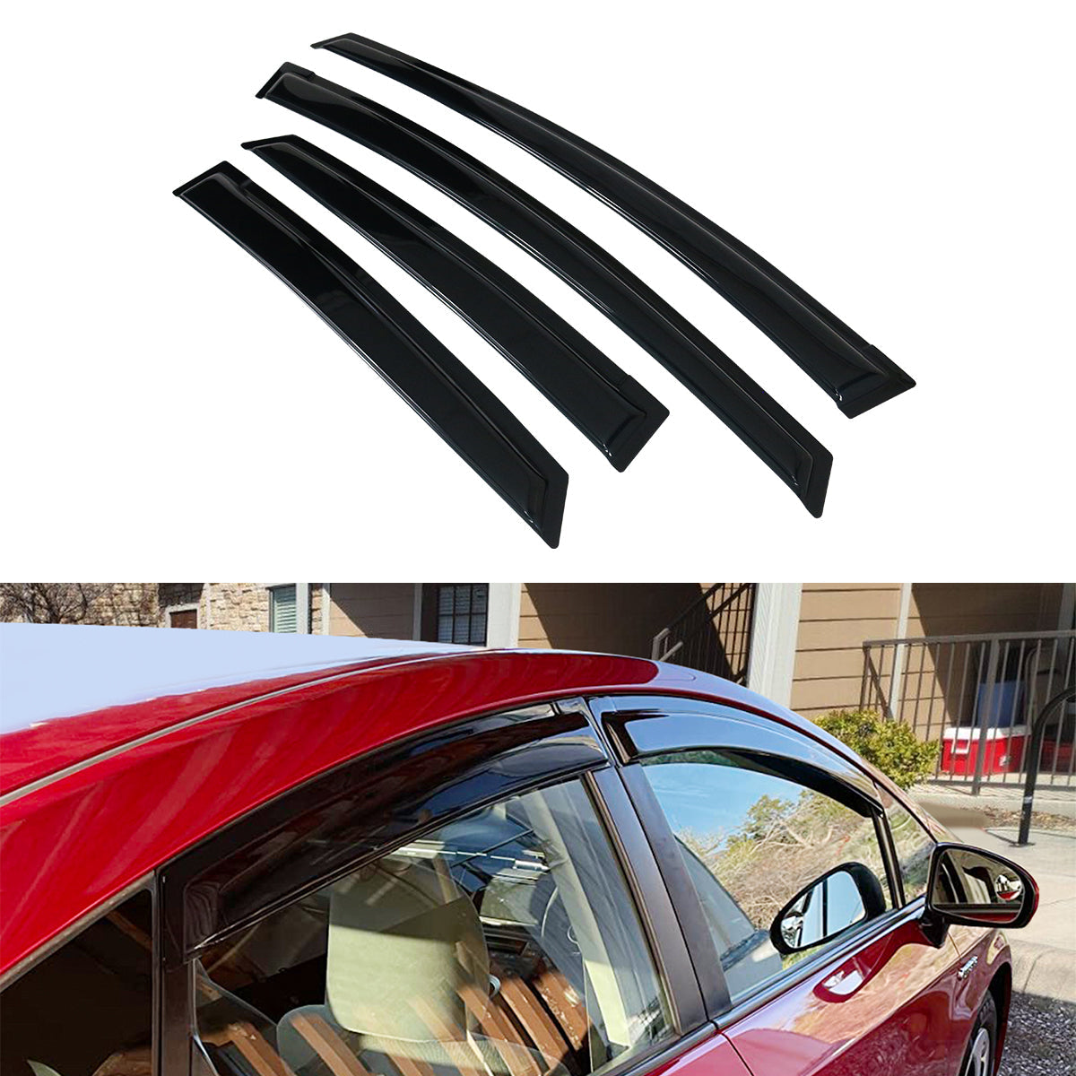 2010-2015 Toyota Prius XW30 4Pc Set Window Visors Acrylic