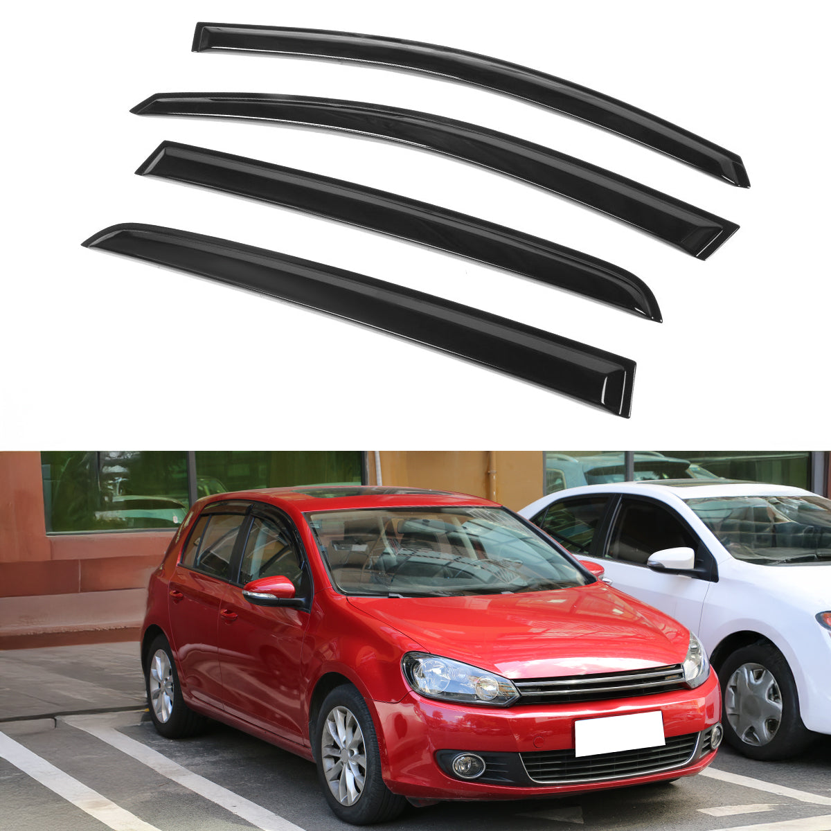 2010-2014 Volkswagen Golf OEM Style Smoke Tinted Window Visors Acrylic