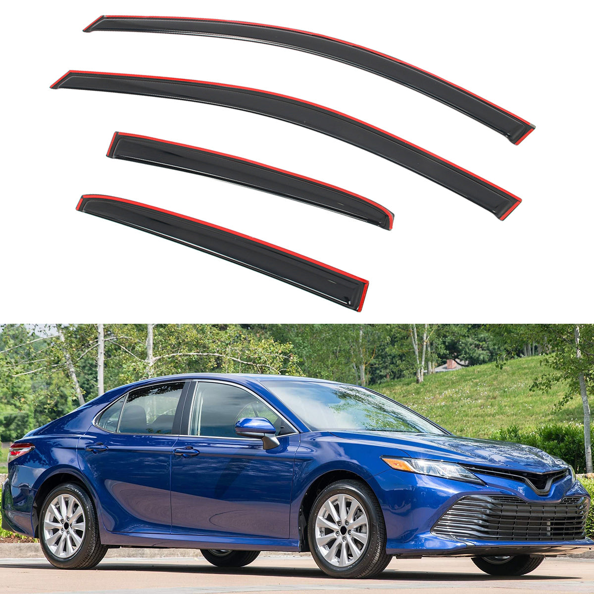 2018-2024 Toyota Camry 4PCS in Channel Window Visors Vent Rain Guards
