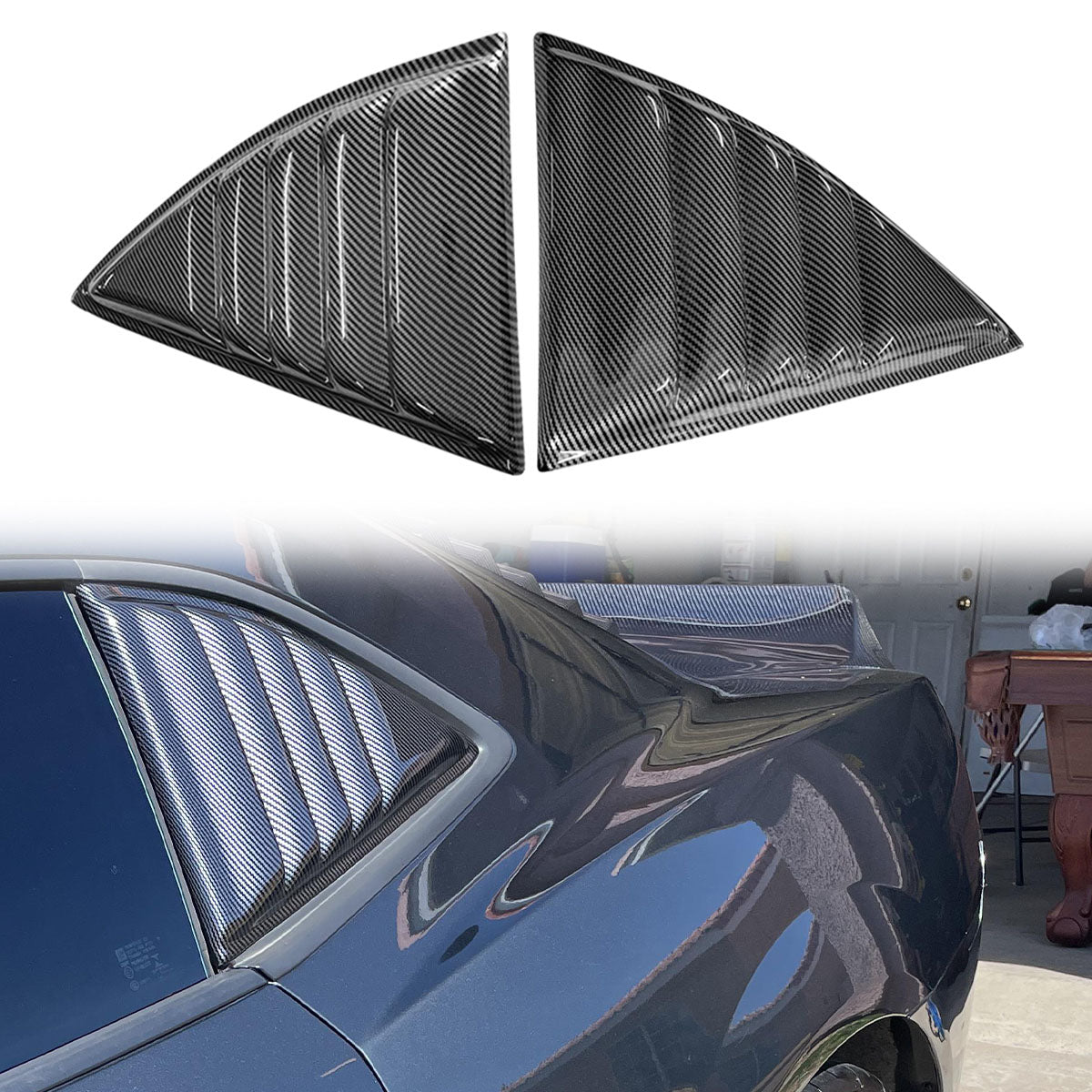 2010-2015 Chevy Camaro XE V2 Style Side Window Louver Shade Cover PP