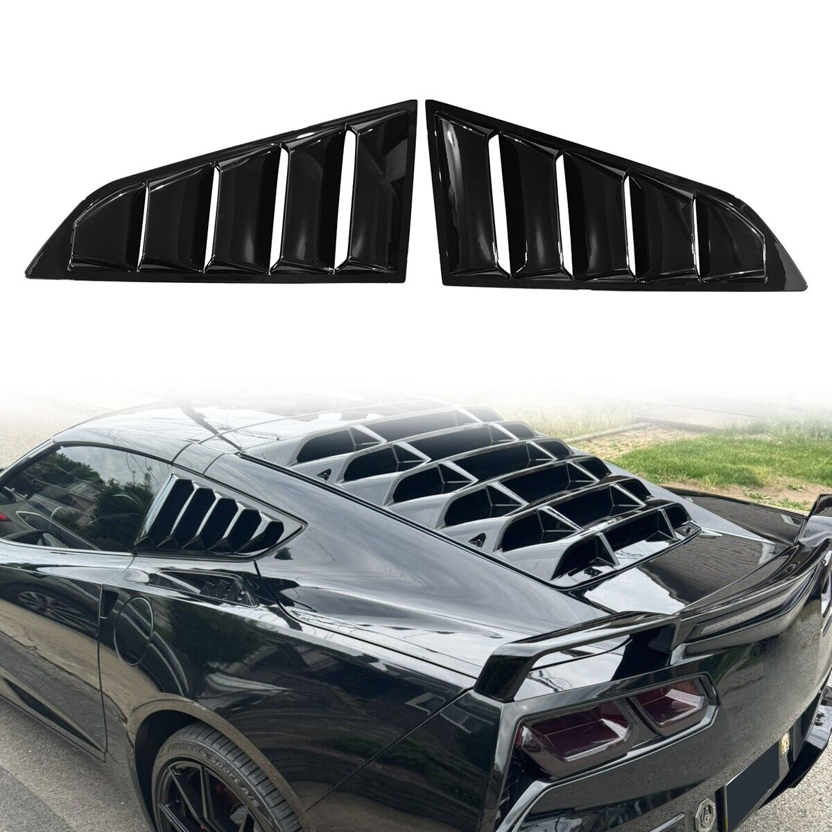 2014-2019 Chevy Corvette Classic Side Window Louvers Pair