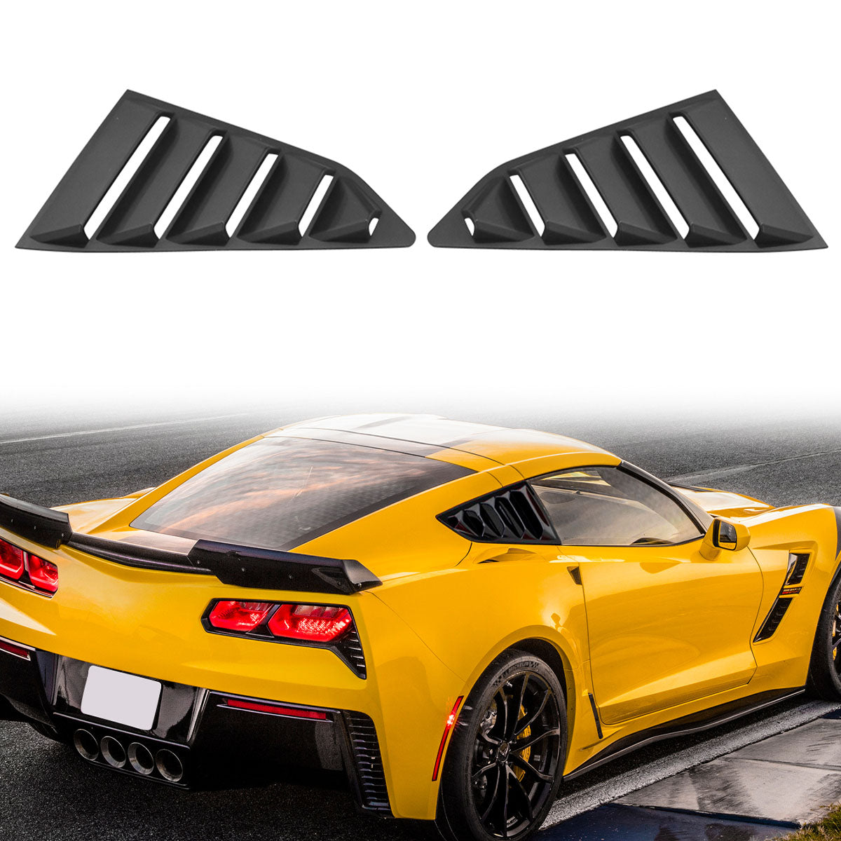 2014-2019 Chevy Corvette Classic Side Window Louvers Pair