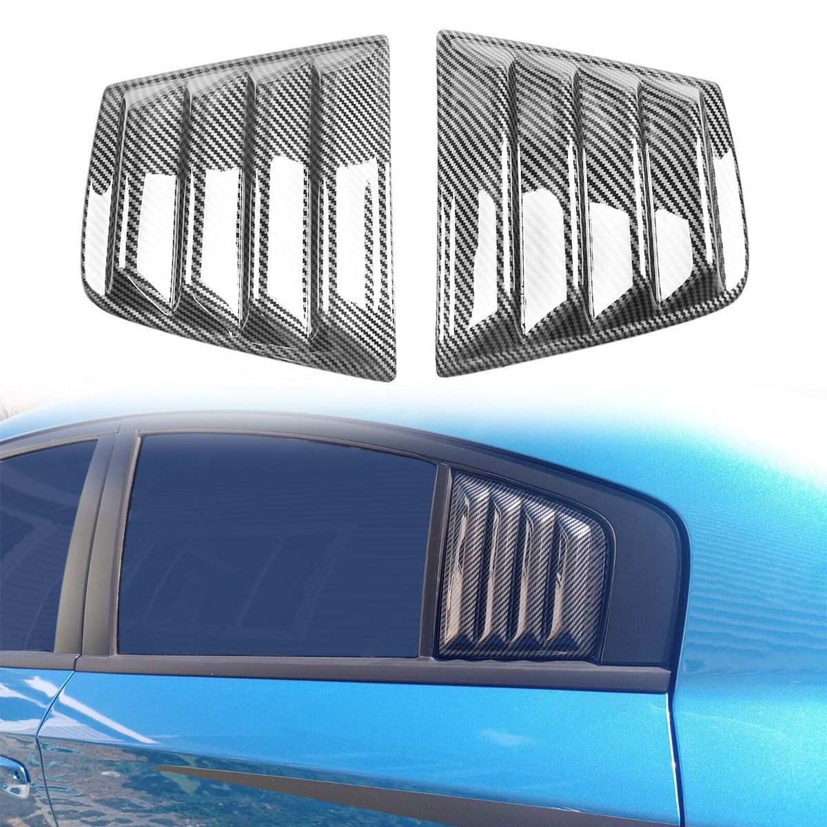 2011-2023 Dodge Charger V2 Style Window Louver Windshield Gloss Black