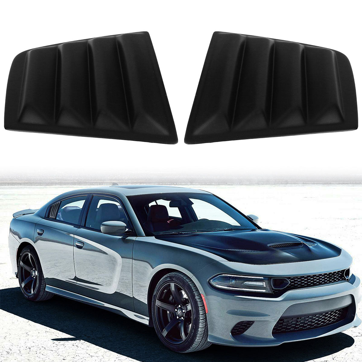 2011-2023 Dodge Charger V2 Style Window Louver Windshield Gloss Black