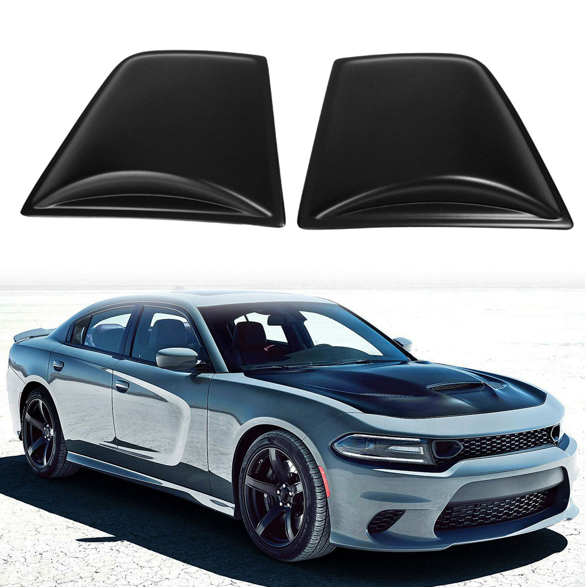 2011-2023 Dodge Charger V4 Style Side Window Louvers Scoop Cover PP