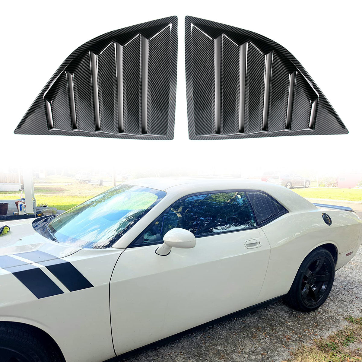 2008-2023 Dodge Challenger XE V2 Style Side Window Louver Scoop PP