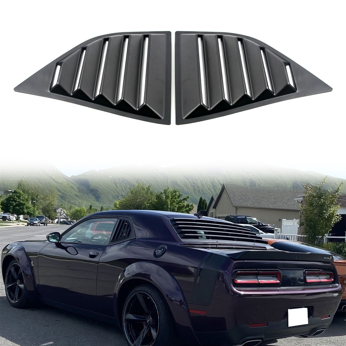 2008-2023 Dodge Challenger XE V2 Style Side Window Louver Scoop PP