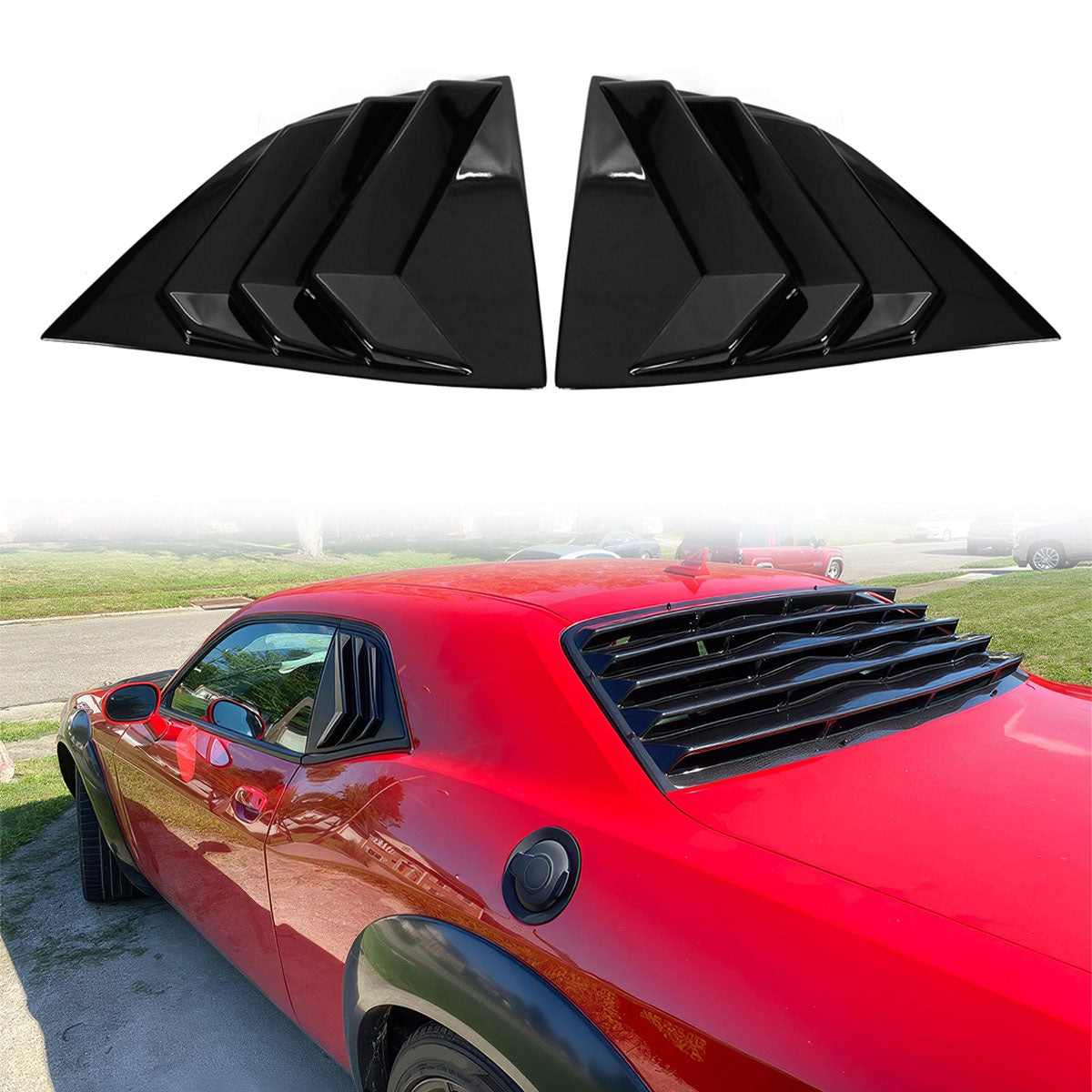 2008-2023 Dodge Challenger XE V3 Style Side Window Louver Scoop PP