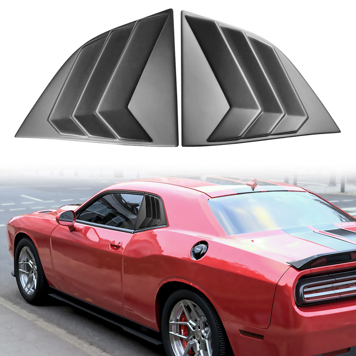 2008-2023 Dodge Challenger XE V3 Style Side Window Louver Scoop PP