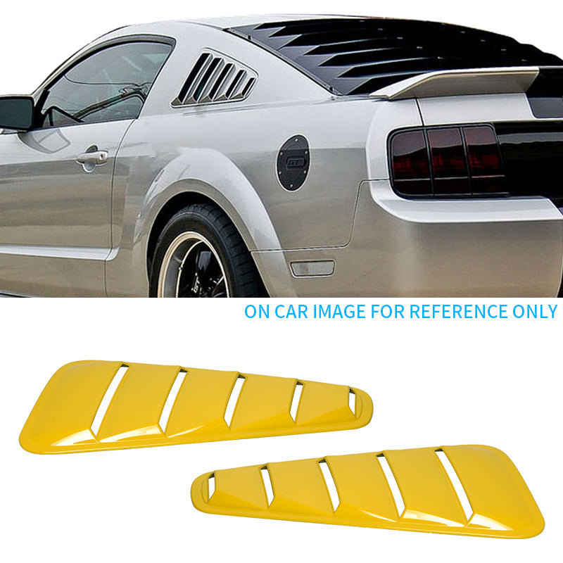 2005-2009 Ford Mustang V6 Side Quarter Window Louvers Windshield Cover