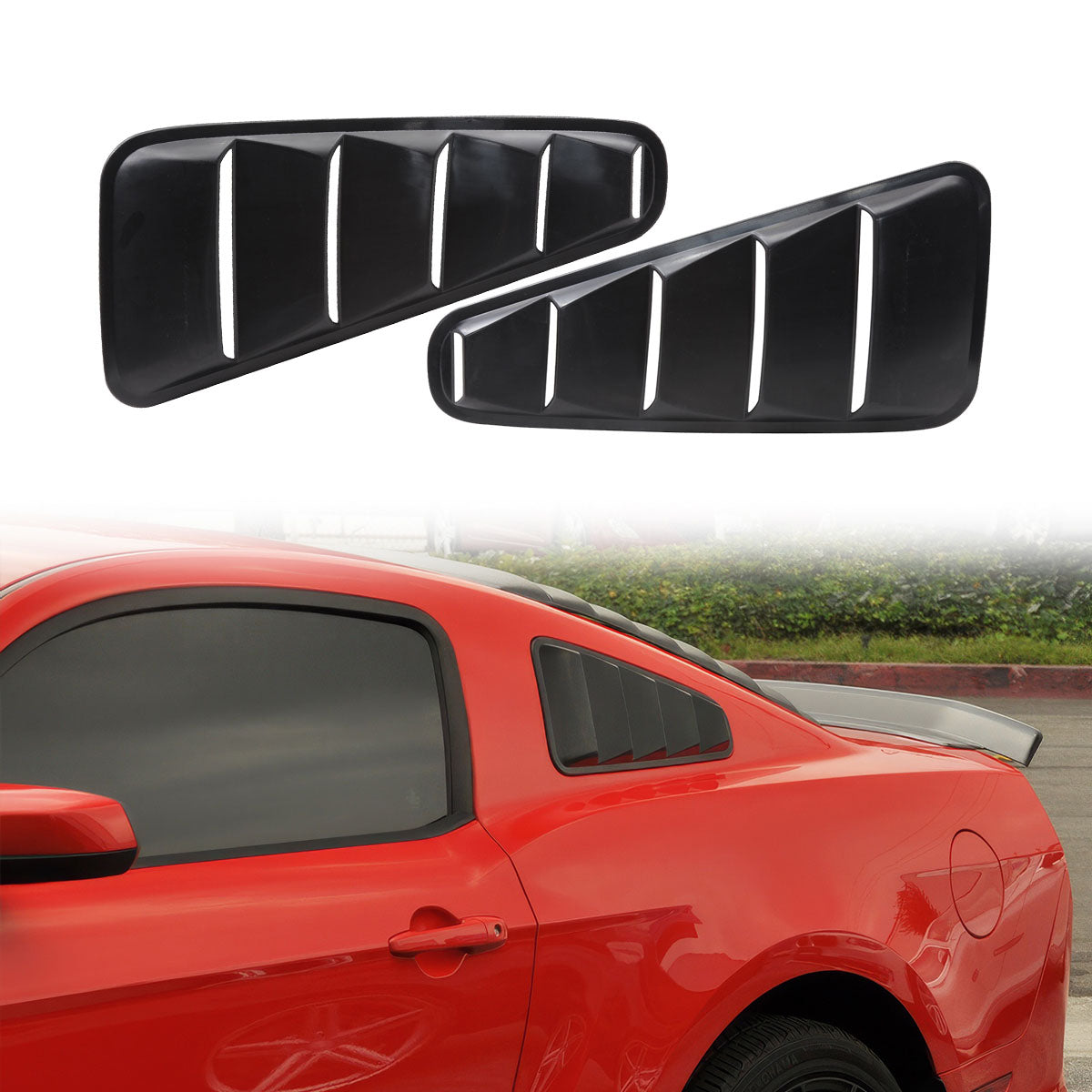 2010-2014 Ford Mustang Side Window Louvers Sun Shade Cover Windshield