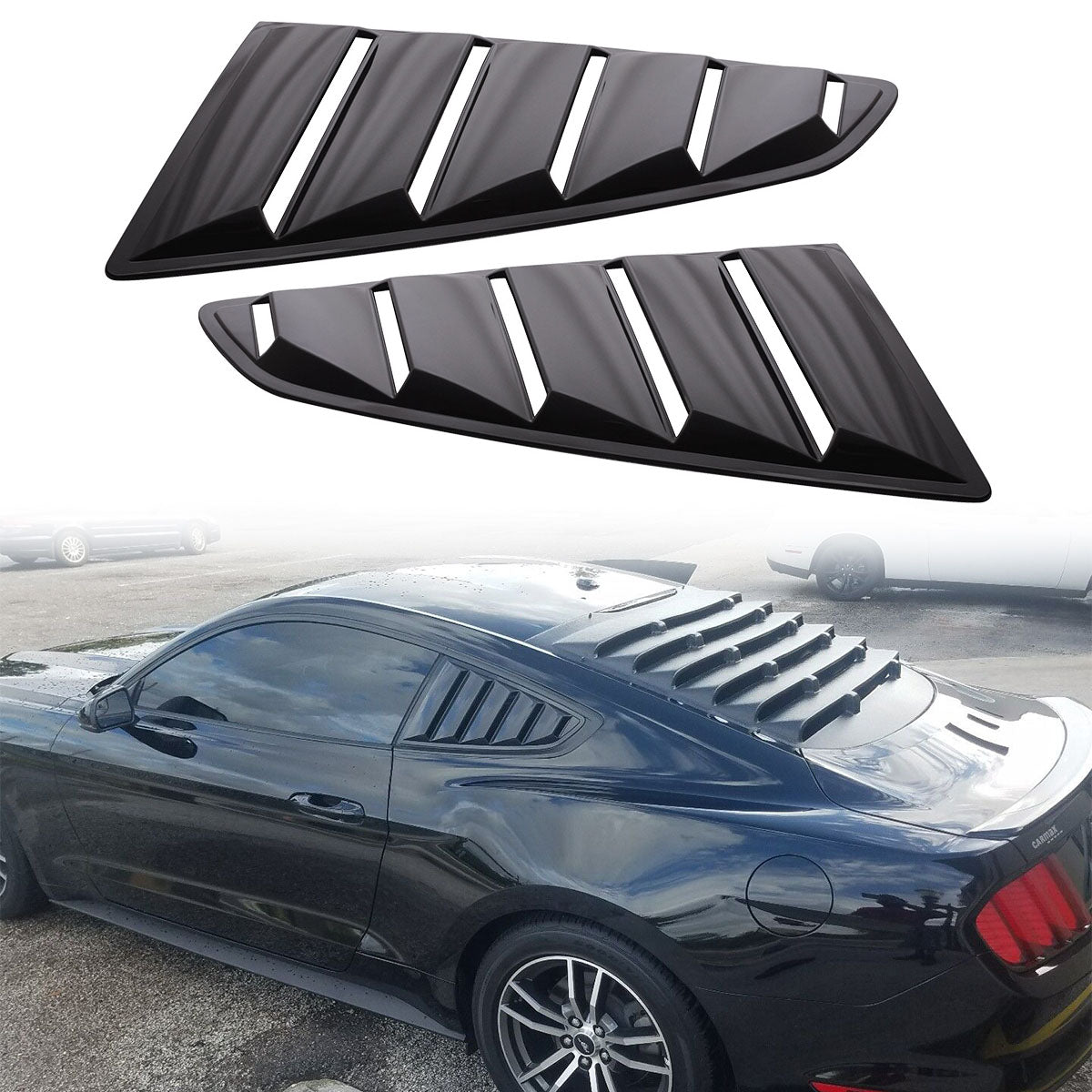 2015-2023 Ford Mustang Side Window Louvers Sun Shade Cover Windshield
