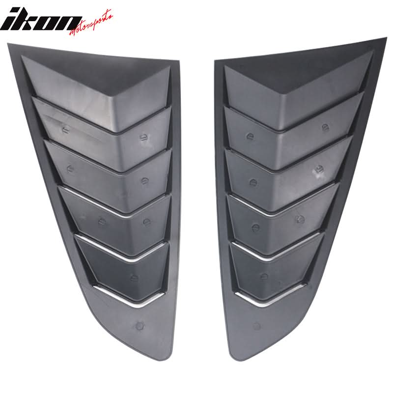 2015-2023Â Ford Mustang IKON Black Rear Window Louver Side Louvers ABS