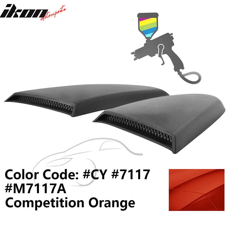 2015-2023 Mustang R Style Side Quarter Window Louver PU Painted