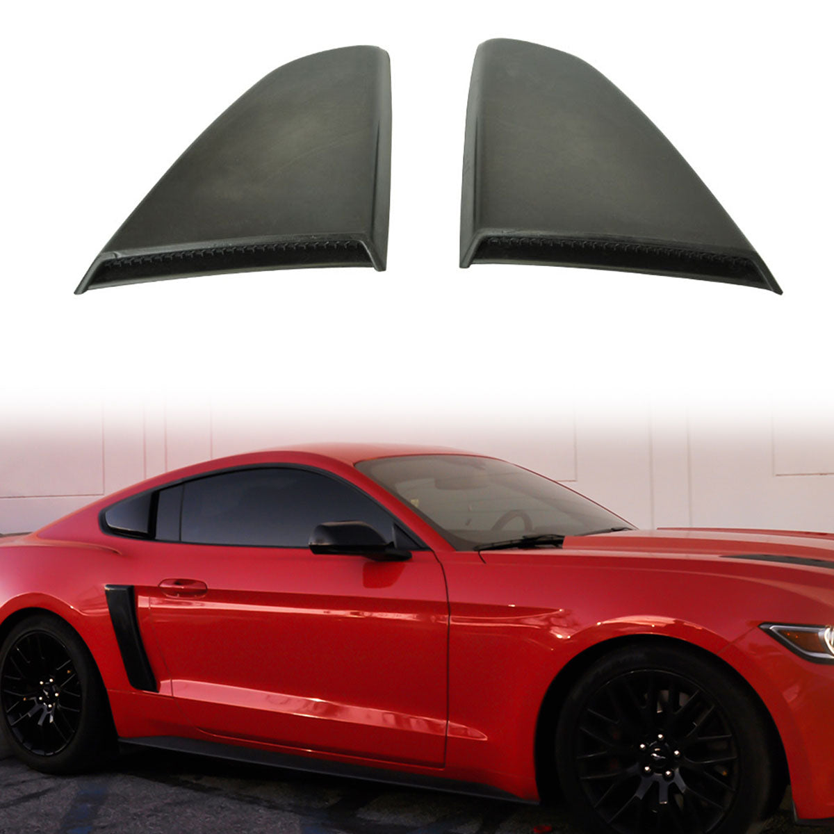 2015-2023 Mustang R Style Side Quarter Window Louver PU Painted