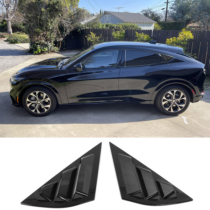 2021-2023 Ford Mustang Mach-E Window Louvers 3 Vent PC Painted