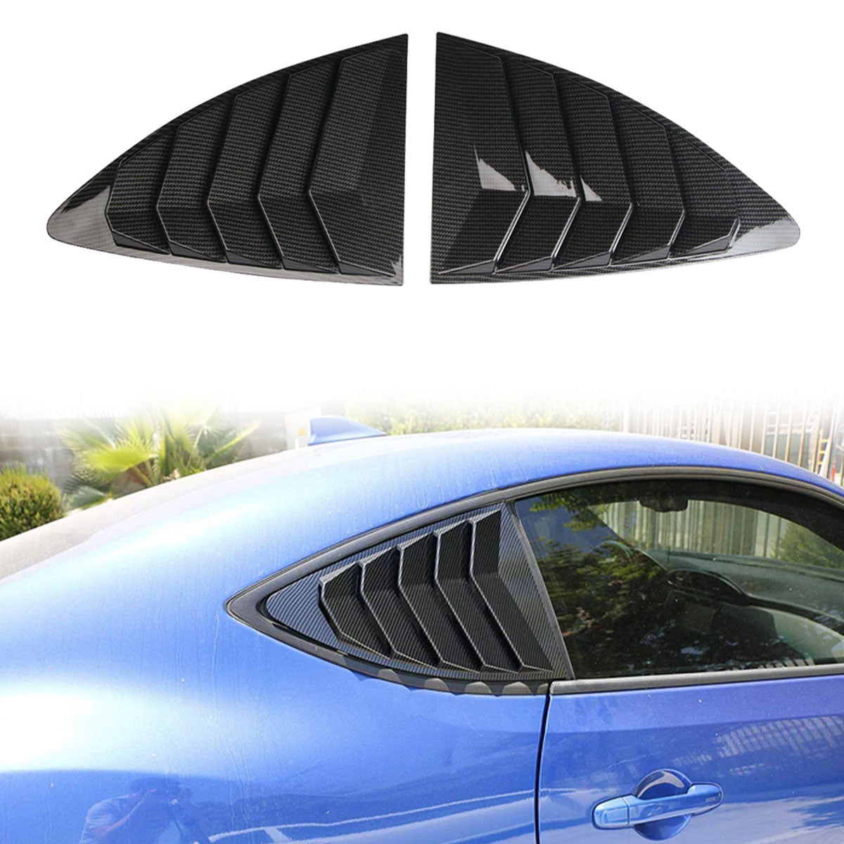 2013-2020 Subaru BRZ IKON Style Rear Window Louver Guard ABS