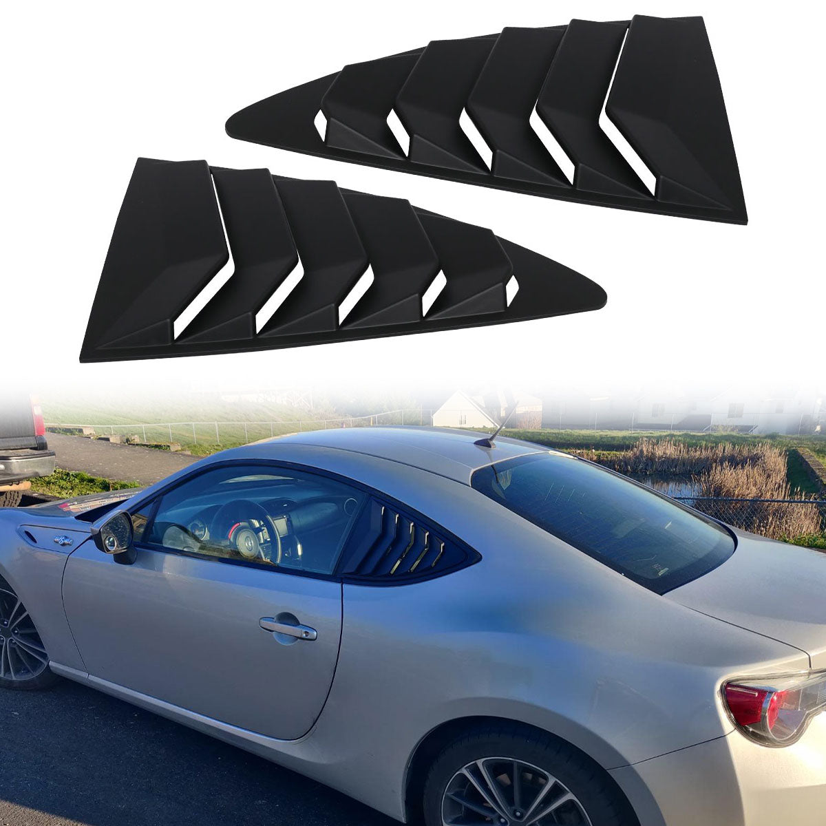 2013-2020 Subaru BRZ IKON Style Rear Window Louver Guard ABS