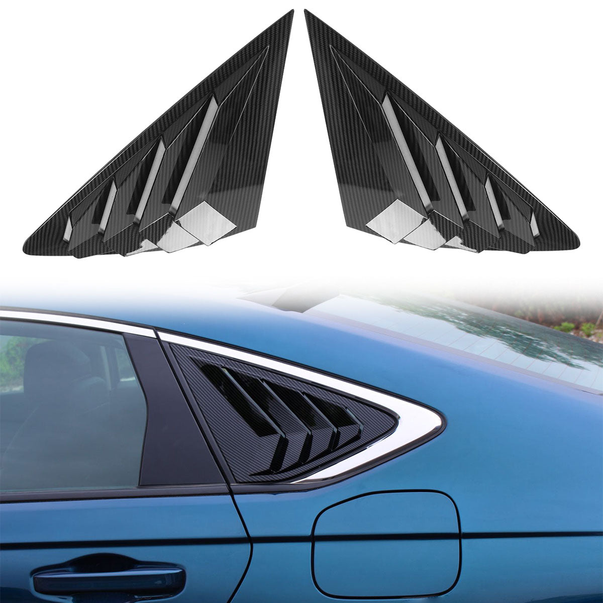 2023-2025 Honda Accord IKON Black Rear Quarter Window Louver ABS