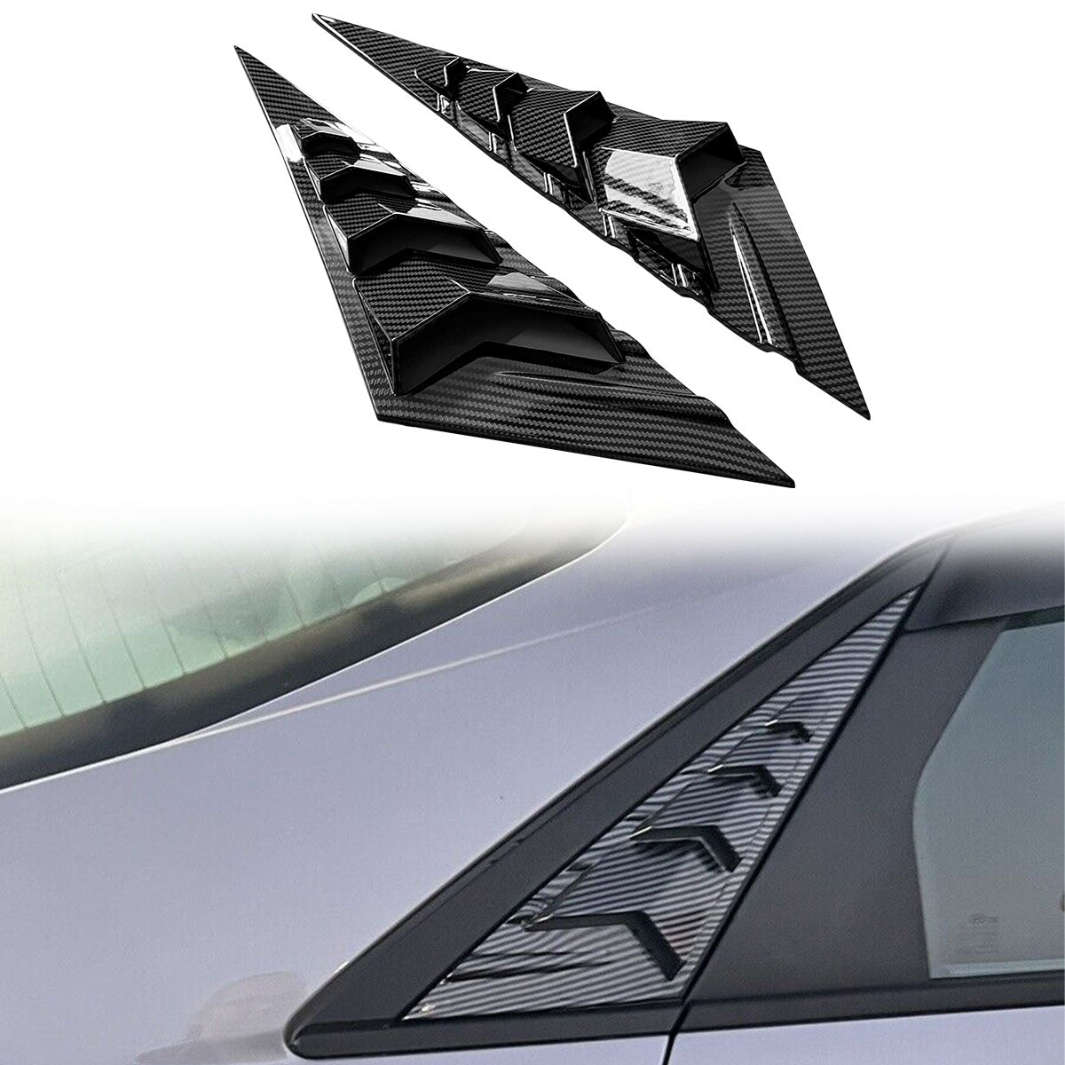 2021-2023 Hyundai Elantra 4DR 2PC Rear Side Vent Window Louver ABS