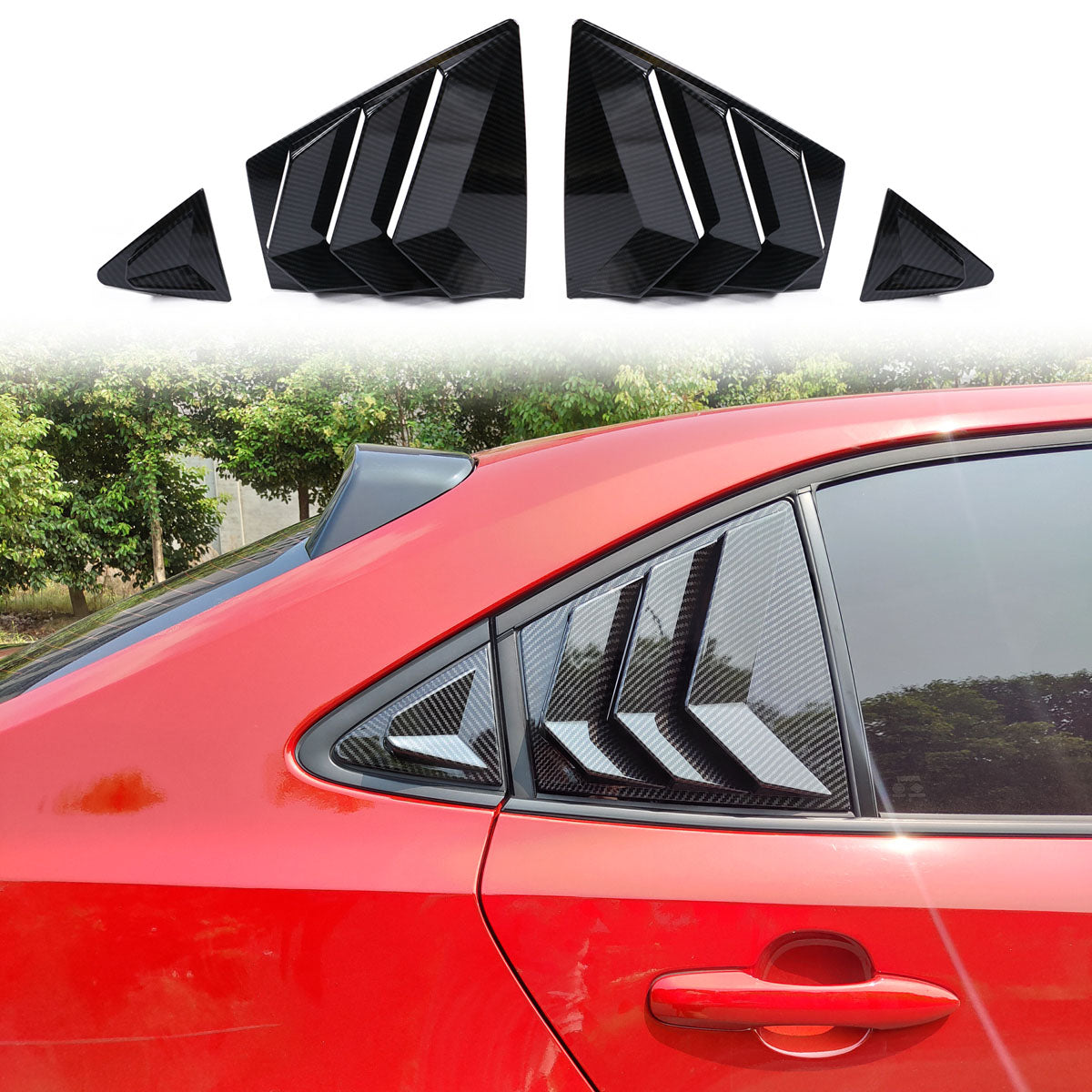2020-2022 Toyota Corolla IKON Style Side Window Louver Visor Guard ABS