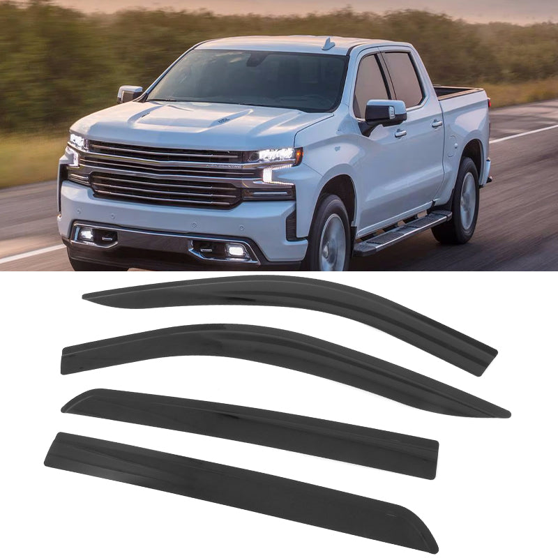 2019-2025 Silverado & Sierra Crew Cab Low Profile Style Window Visors