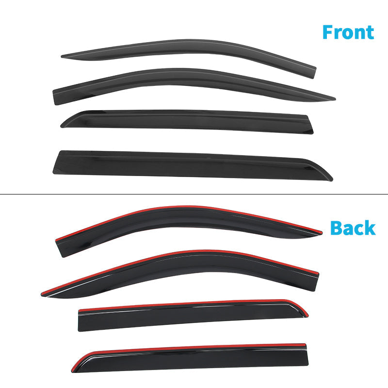 2019-2025 Silverado & Sierra Crew Cab Low Profile Style Window Visors
