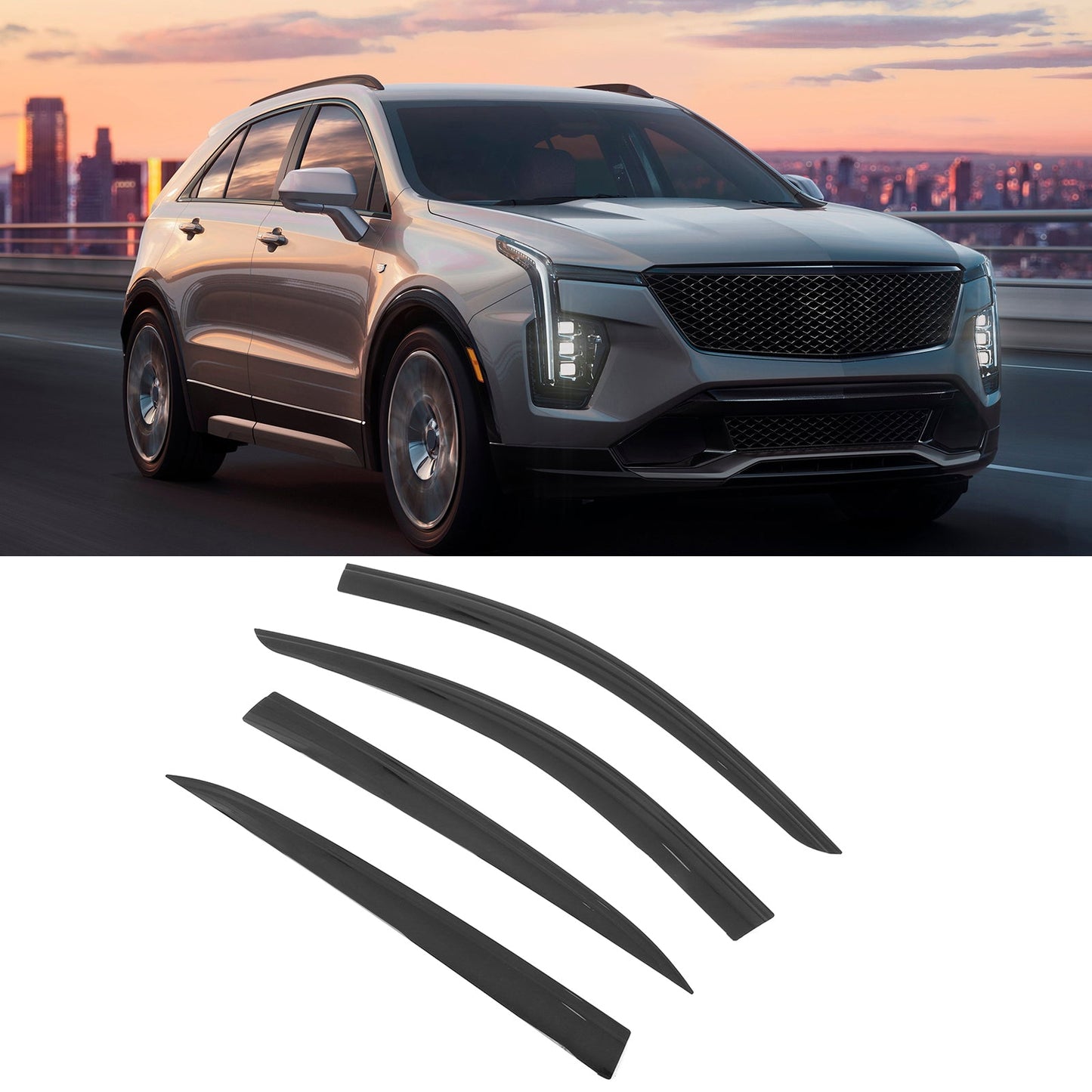 2019-2025 Cadillac XT4 Low Profile Style Tape on Window Visors Guards