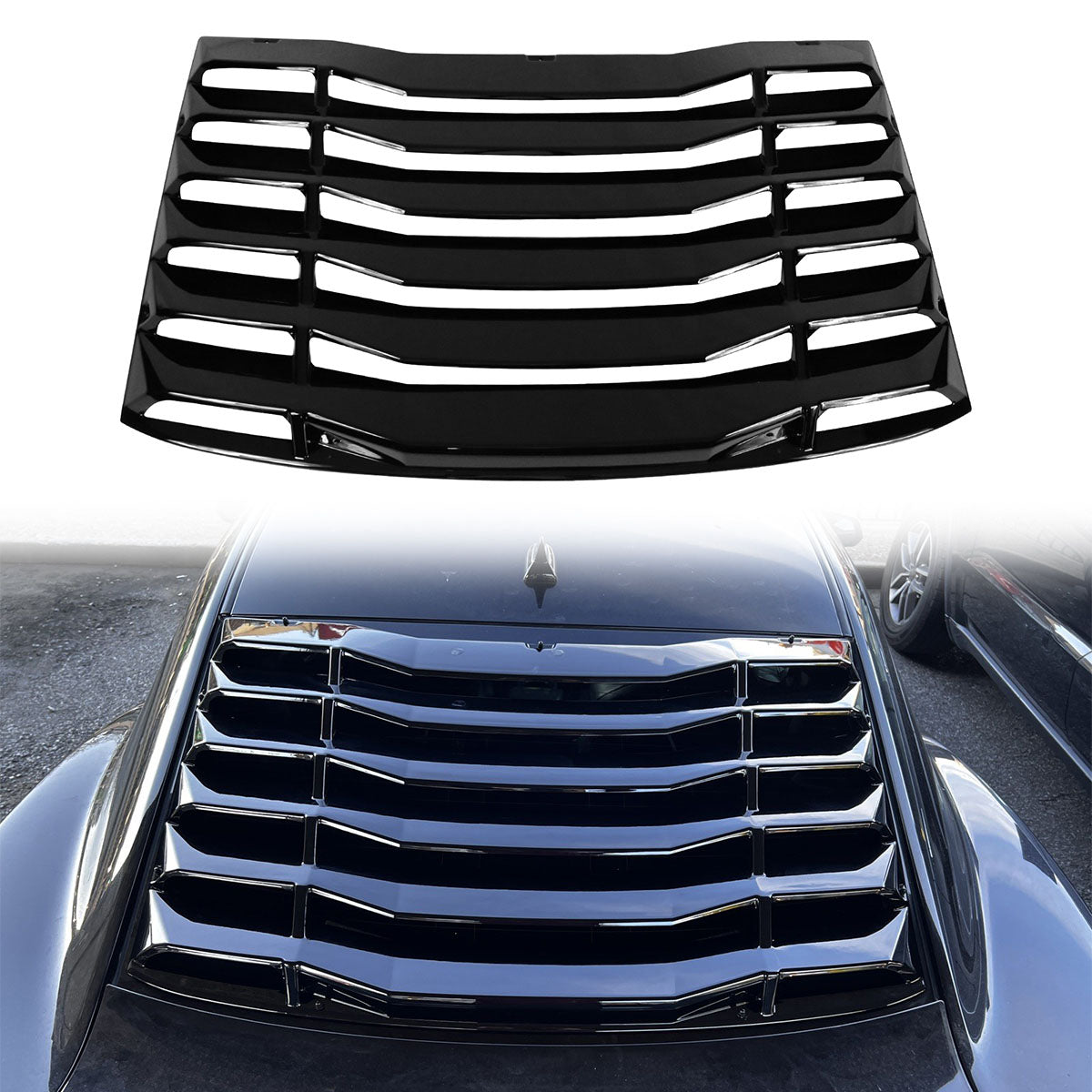 2016-2024 Chevy Camaro IKON Rear Window Louvers Cover Sun Shade ABS