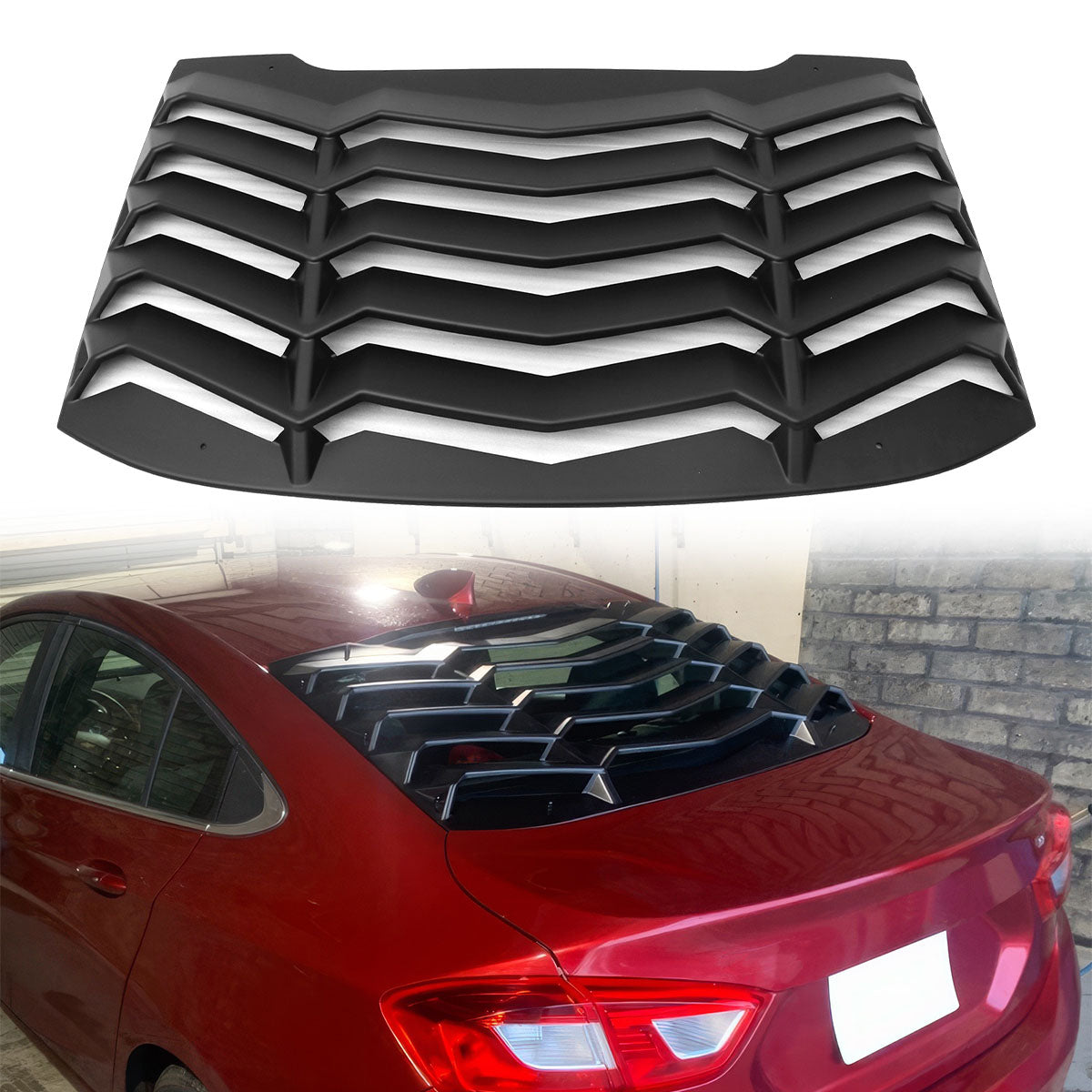 2016-2019 Chevy Cruze Unpainted Rear Window Louvers ABS