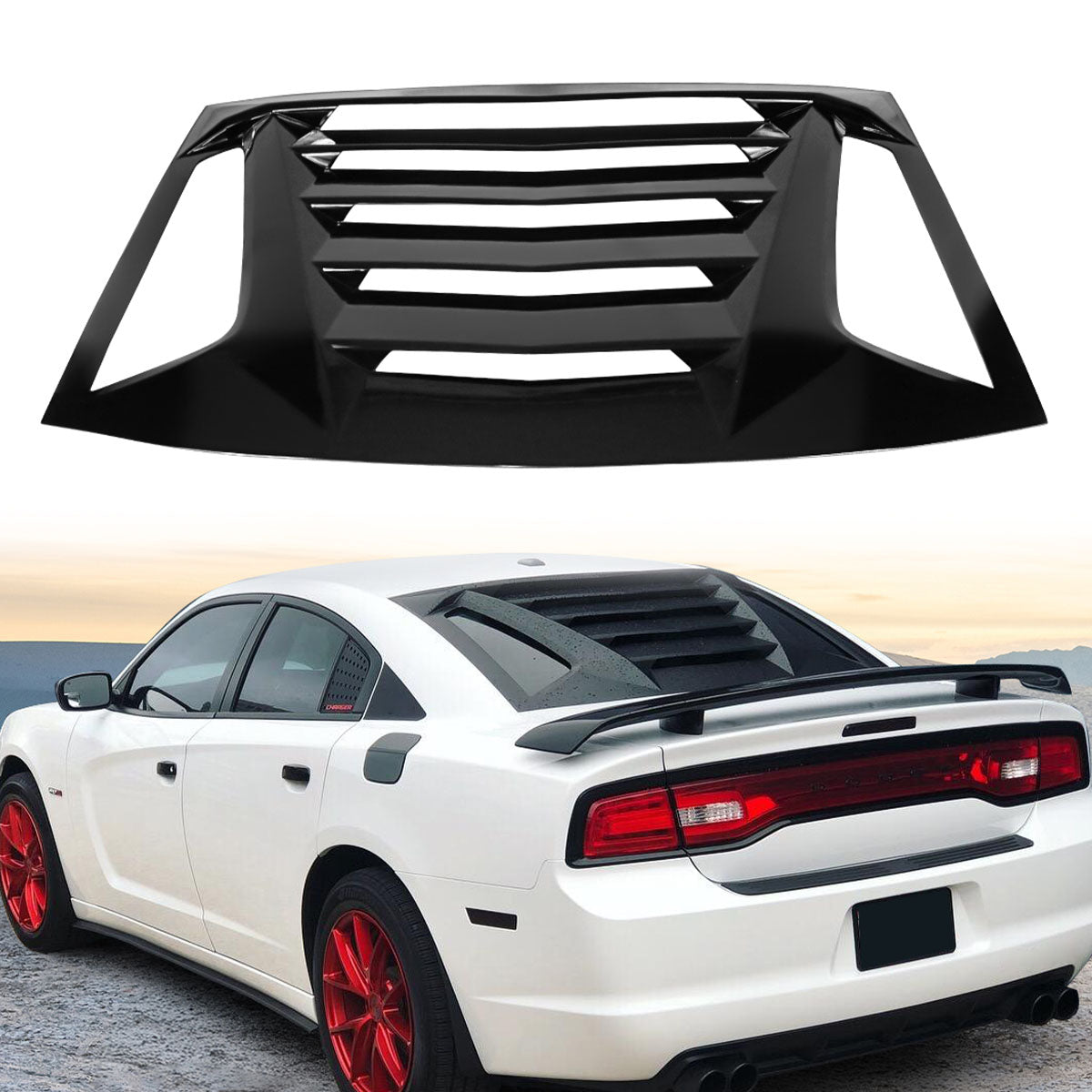 2011-2023 Dodge Charger IKON V2 Style Window Louver ABS