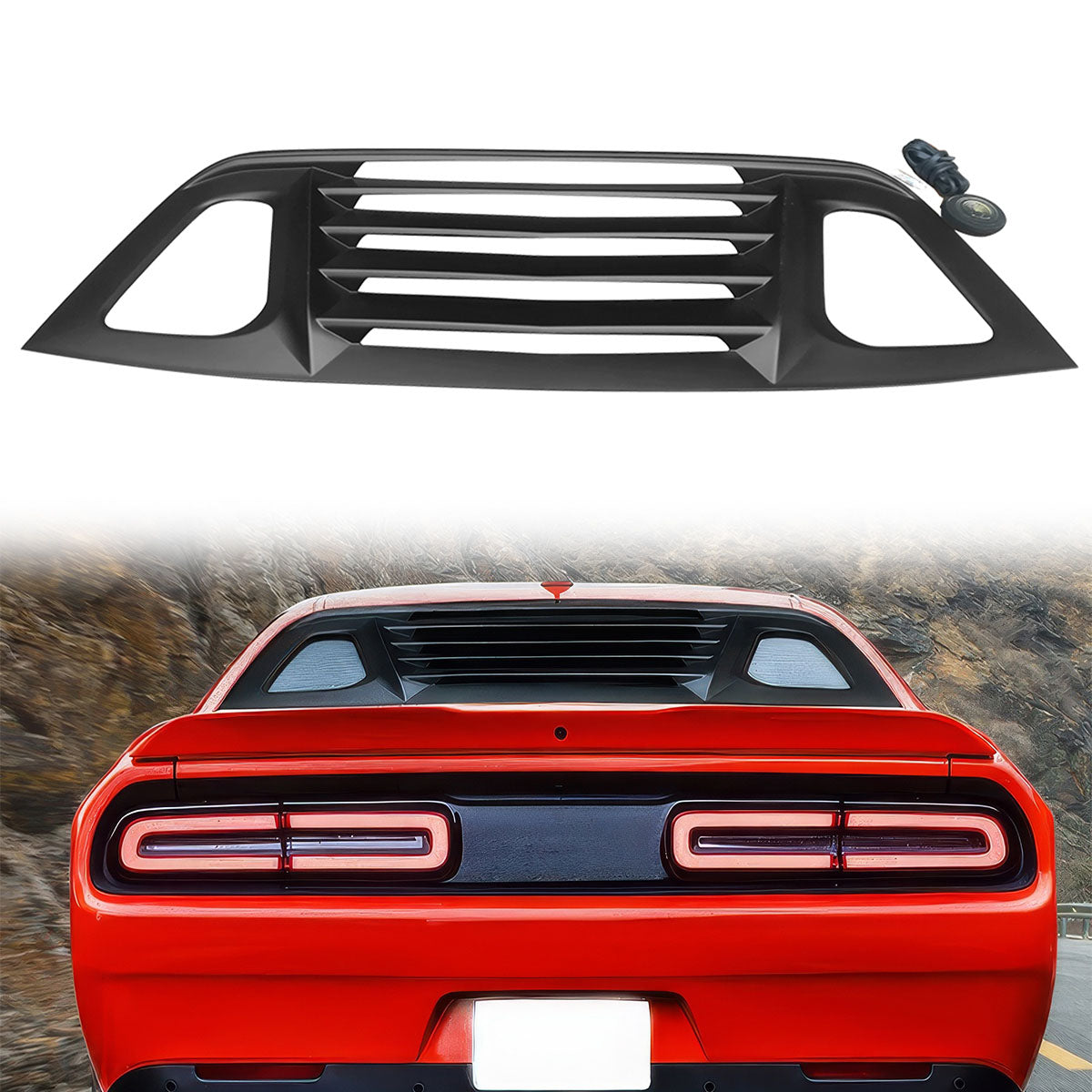 2008-2023 Dodge Challenger V2 Style Window Louver Gloss ABS
