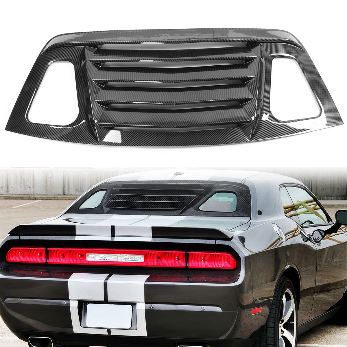 2008-2023 Dodge Challenger V2 Style Window Louver Gloss ABS