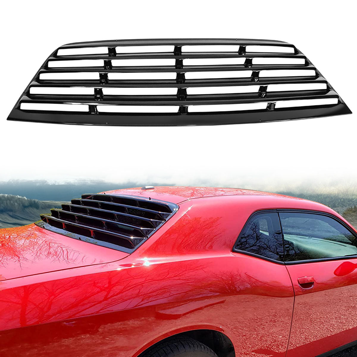 2008-2023 Dodge Challenger Rear Window Scoop Louver Vent