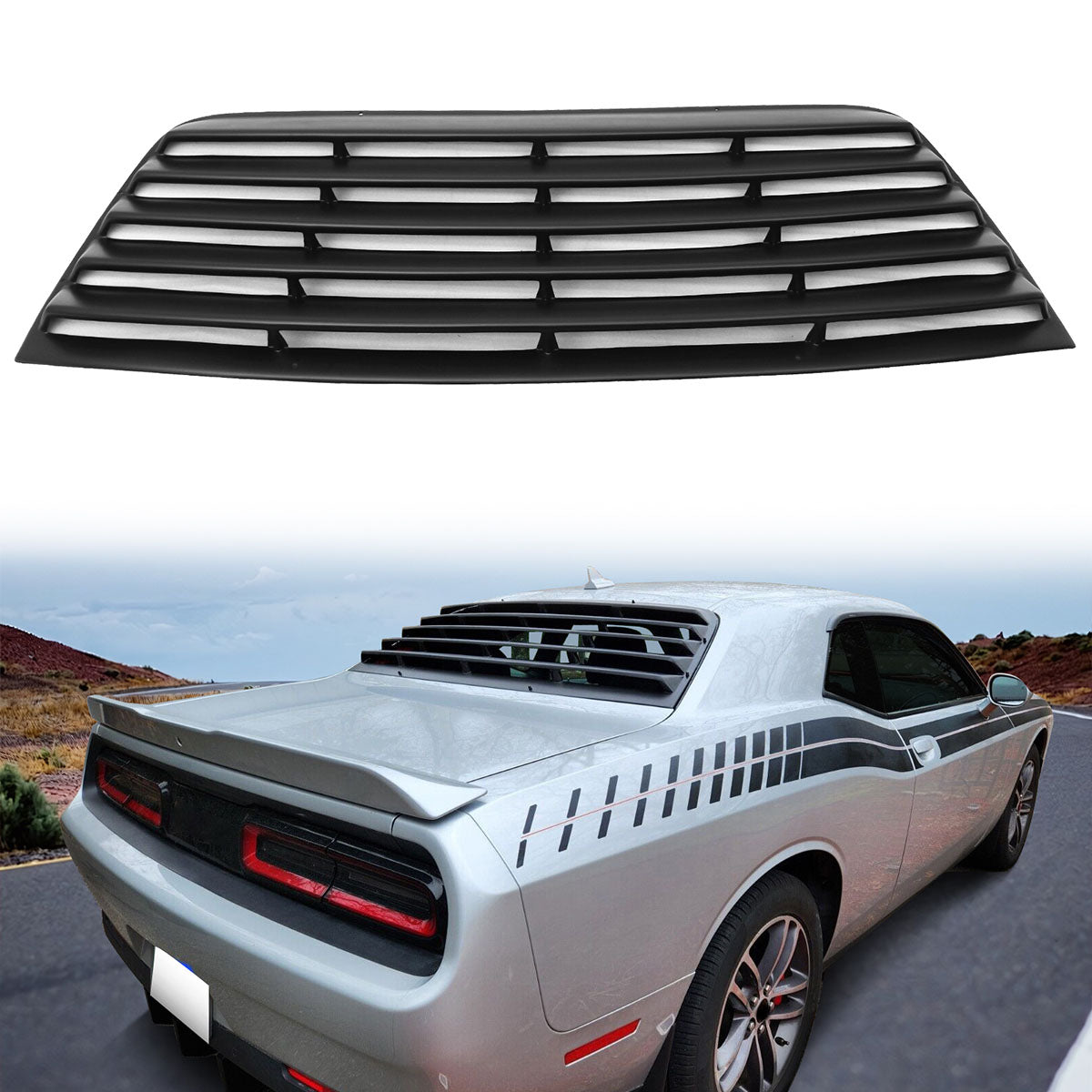 2008-2023 Dodge Challenger Rear Window Scoop Louver Vent